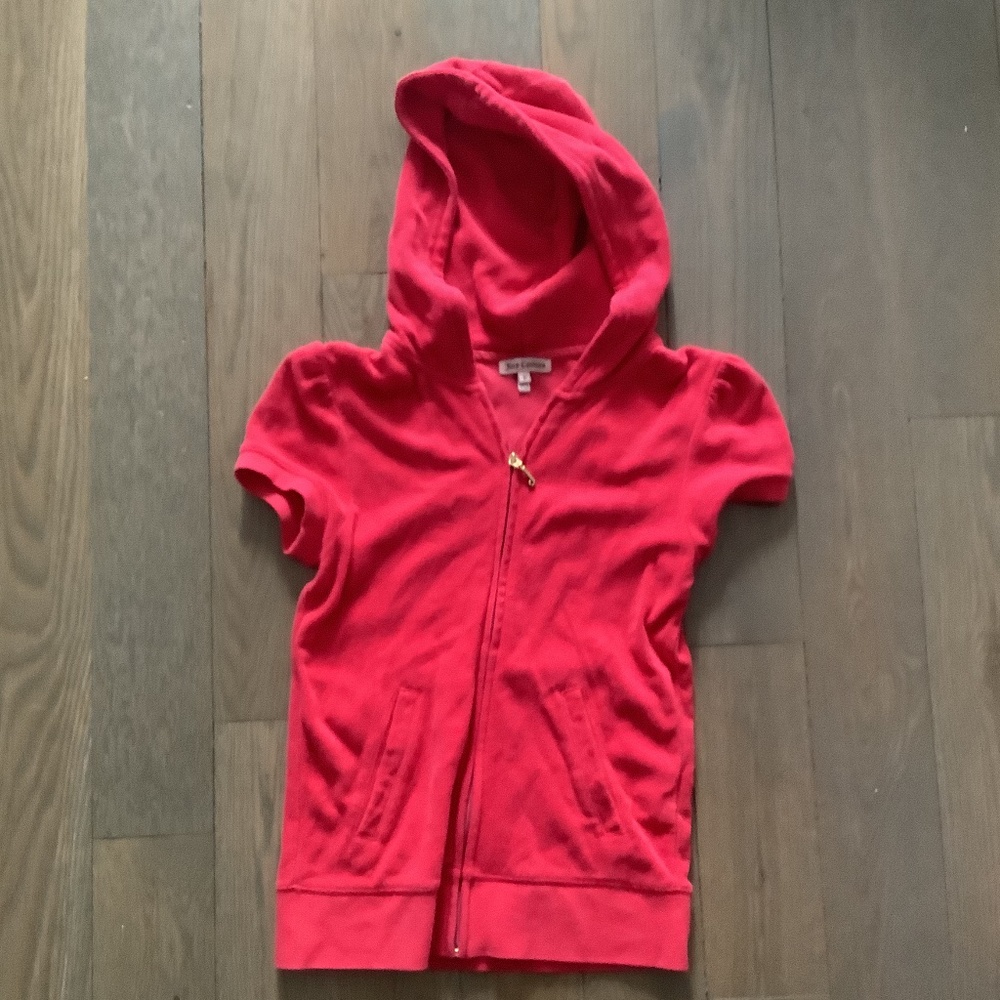 Red Juicy Couture short sleeve Terry Zip up